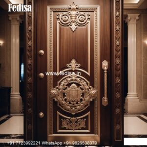 Decorative Wooden Doors Main Door Side Glass Design No-10498