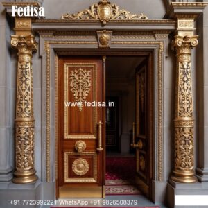 Handcrafted Wooden Door Iron Single Door Design For Home No-10559