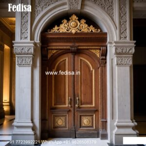 Home Entry Wooden Door Double Door Grill Design 2025 No-10611