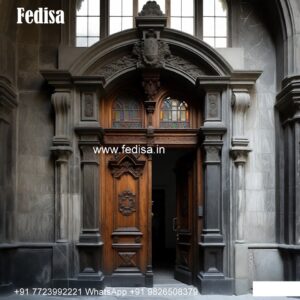 Classic Door Design Main Door Attached Glass Design No-10627