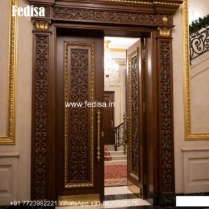 Home Entry Wooden Door Full Glass Door Design No-10693