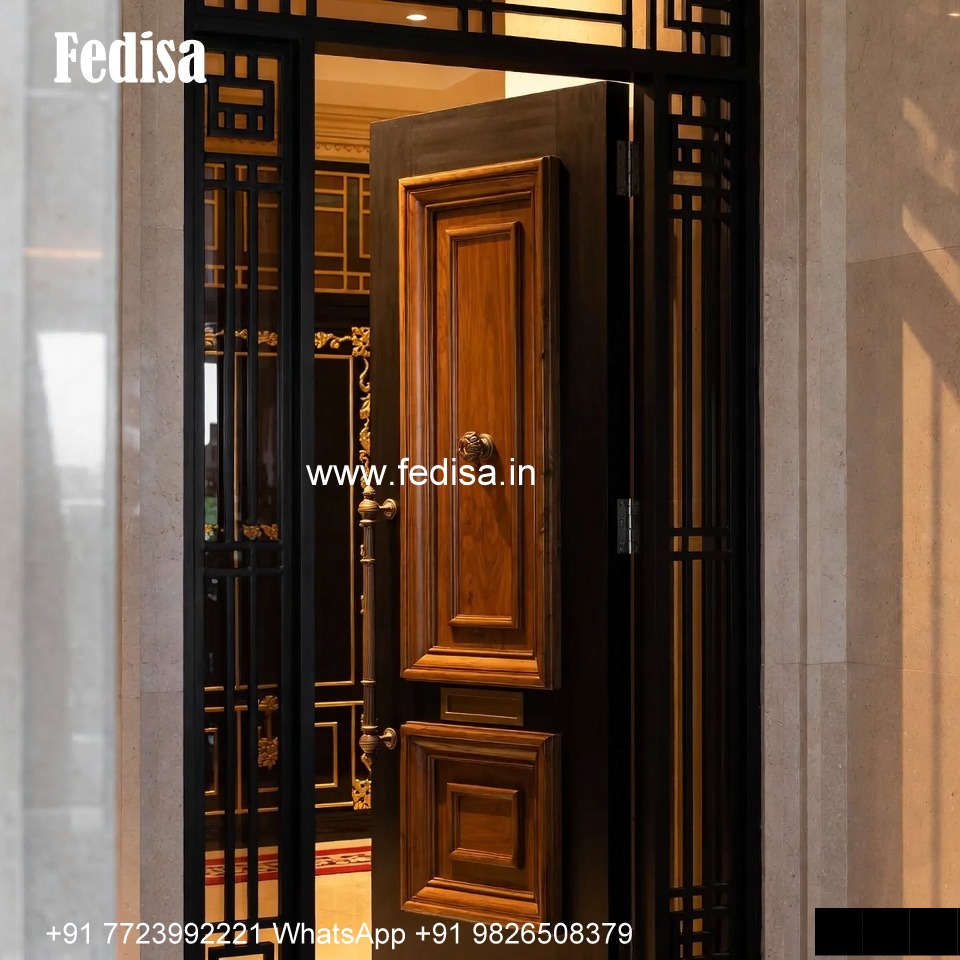 Double Door Designs For Main Door, Flat Main Door Decoration | Wooden Door Design 2026