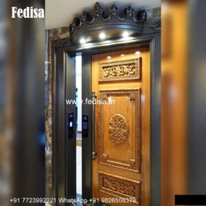 Traditional Main Door Designs For Home, Pooja Room Door Designs With Bells And Glass | Wooden Door Design 2026