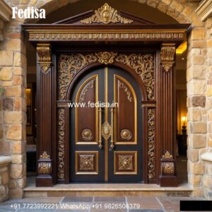 Traditional Main Door Designs For Home, Window Attached Door Design | Wooden Door Design 2026