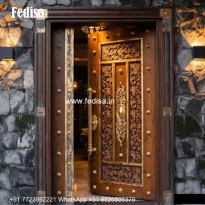 Double Door Iron Gate Design, Door Design Ganesh | Decorative Wooden Door Latest