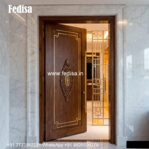 Teak Wood Door Design, Pooja Room Door Bell Design | Decorative Wooden Door Latest
