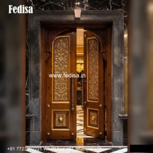 Double Door Iron Gate Design, Steel Framed Glass Doors | Decorative Wooden Door Latest