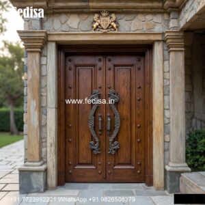Wooden Double Door Design, Railing Door Design | Decorative Wooden Door Latest