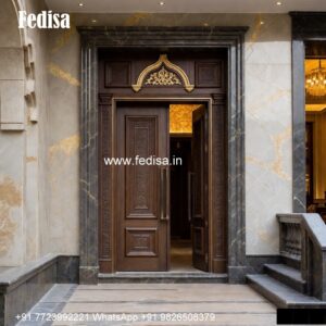 French Door Design, Main Door Attached Window Glass Design | Decorative Wooden Door Latest