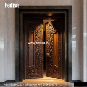 House Front Door Design, Wooden Door Flower Design For Home | Decorative Wooden Door Latest