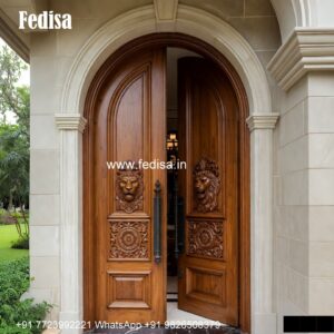 Veneer Door Design, Teak Wood Main Double Door Carving Designs | Decorative Wooden Door Latest
