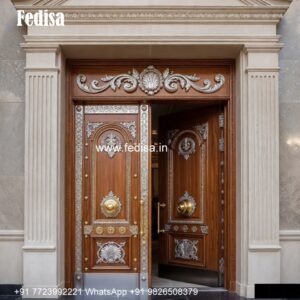 Temple Door Design, Pooja Room Door Designs With Bells And Glass | Decorative Wooden Door Latest