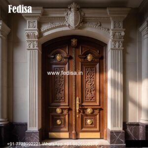 Mandir Door Design, Wooden Round Single Door Design | Designer Wooden Door