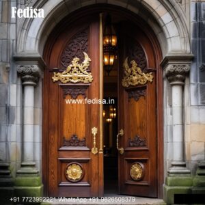 Grill Gate For Main Door, Teak Wood Double Door Design | Designer Wooden Door