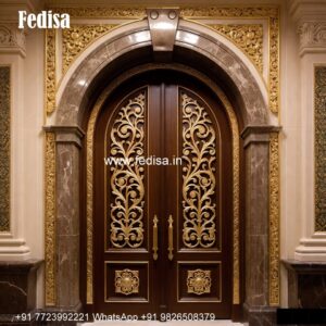 Wooden Jali Double Door Design, Flush Door Design 2026 | Designer Wooden Door